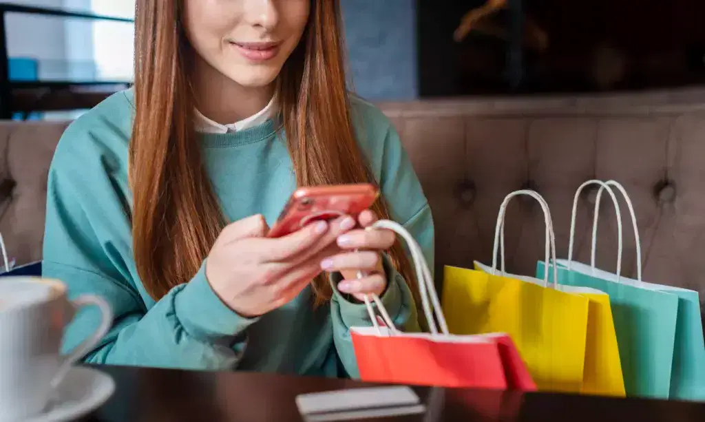 Woman shopping online